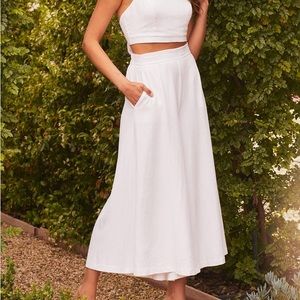Sail With Me White High-Waisted Wide-Leg Pants